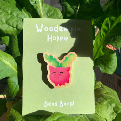 Pin de Madera Hoppip-Poke | Hoppip-Poke Wooden Pin Badge