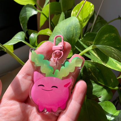 Hoppip-Poke Keyring | Poke llavero | Fanart colgante regalo llaves mochila