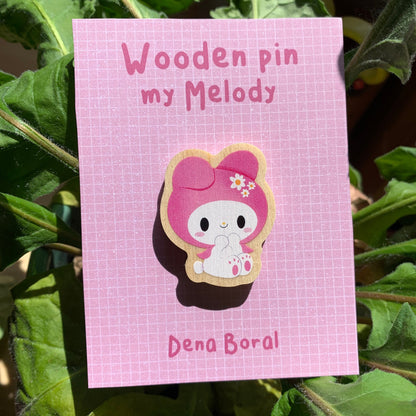 My melody | My Melody Wooden Pin Badge | My Melody