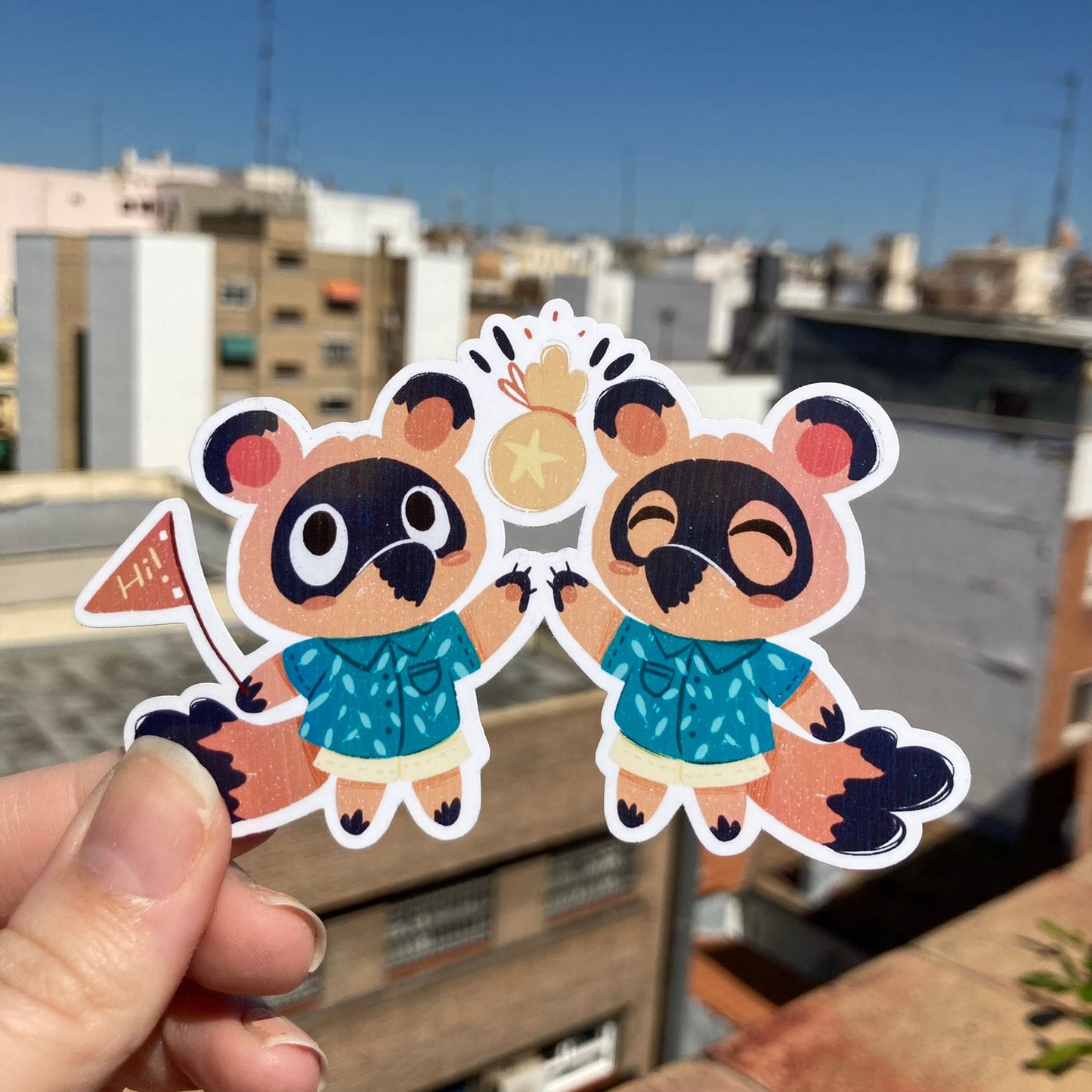 Pegatina Nendo & Tendo Animal Crossing New Horizons | Cuaderno Decoración iPad Portatil Stickers Removible