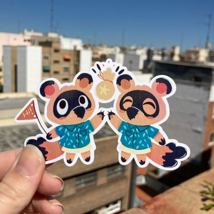 Pegatina Nendo & Tendo Animal Crossing New Horizons | Cuaderno Decoración iPad Portatil Stickers Removible