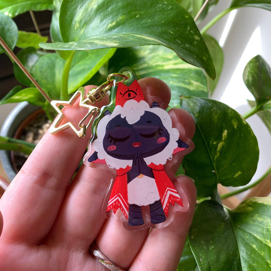 Llavero Cult of the Lamb | Doble cara - Doble diseño | Llavero acrílico Fanart Llavero colgante regalo llaves mochila Keychain