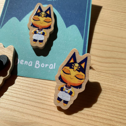Pin de madera natural, Patri Animal Crossing New Horizons, Nintendo Switch Ankha