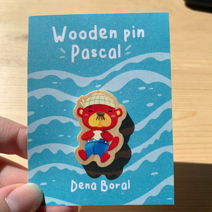 Pin de madera natural, Pascal Animal Crossing New Horizons, Nintendo Switch Merengue