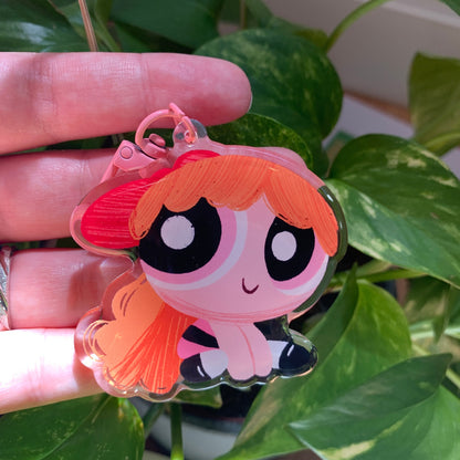 Llavero Pétalo Las Supernenas | Blossom The Powerpuff Girls Keychain | Cartoon Network Fanart | Las Chicas Superpoderosas