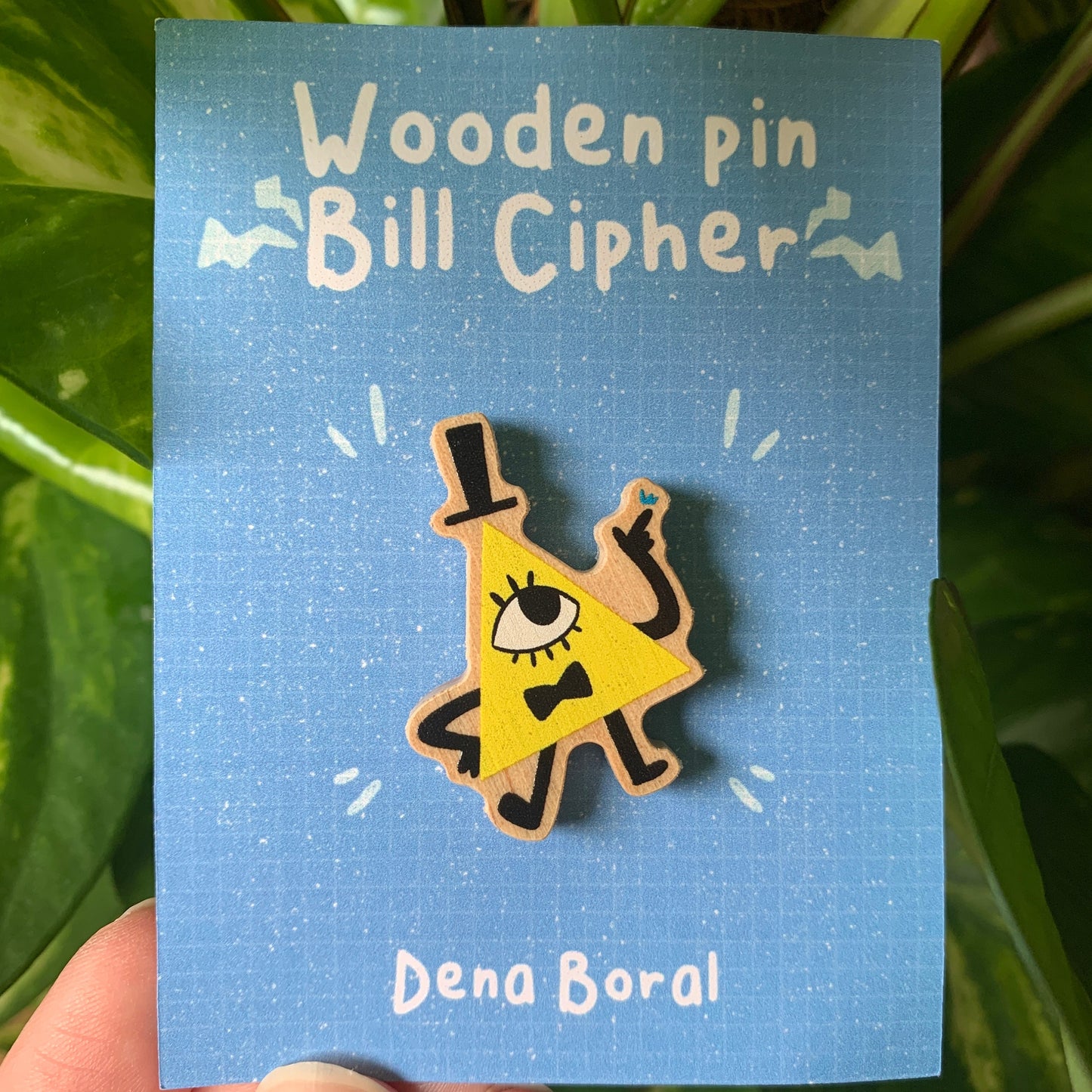 Bill Cipher Gravity Falls Pin de Madera Natural