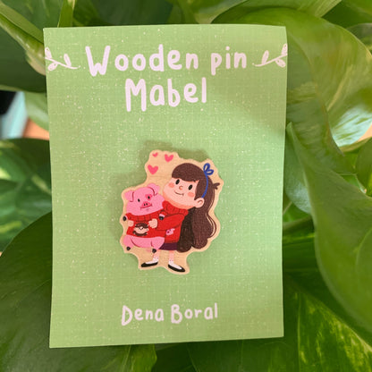 Mabel Pines Gravity Falls Pin de Madera Natural