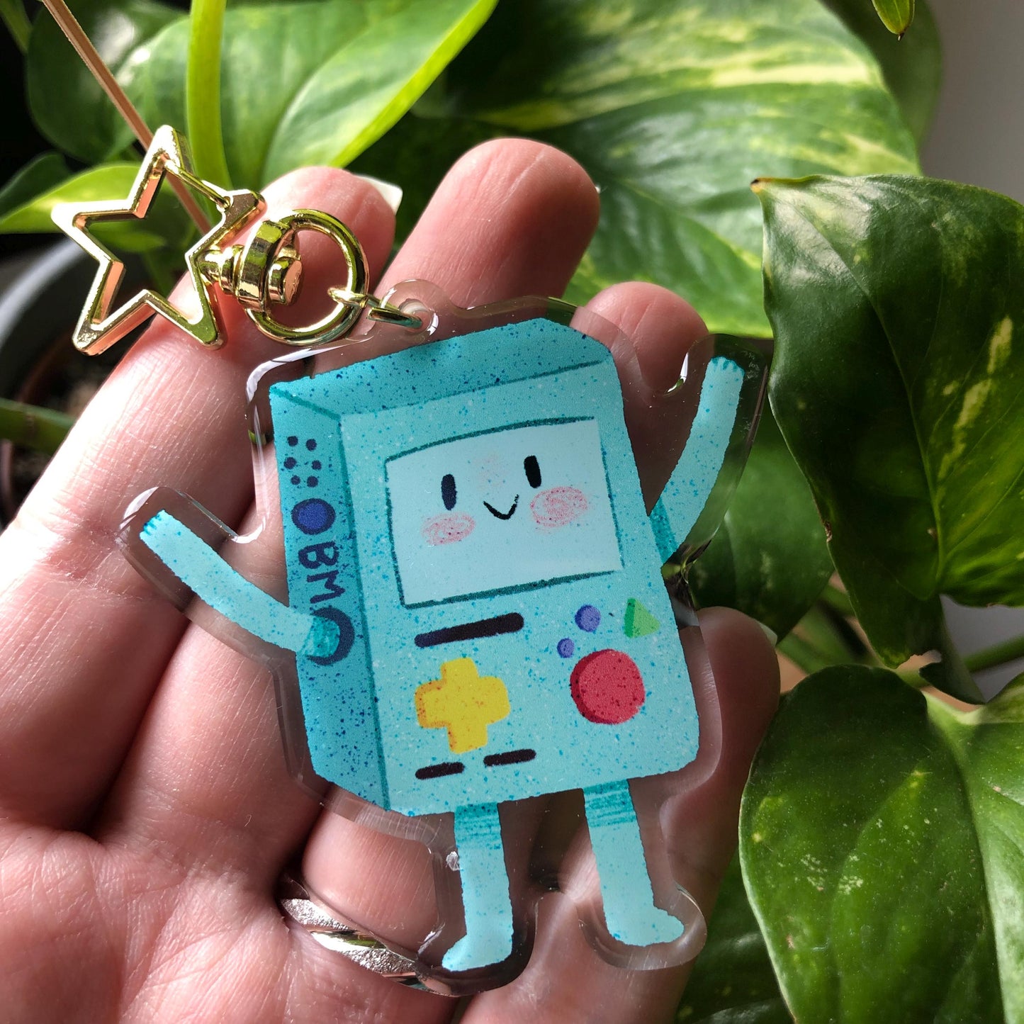 BMO Adventure Time Keyring | Hora de Aventuras llavero acrilico | Fanart Llavero colgante regalo llaves mochila Keychain