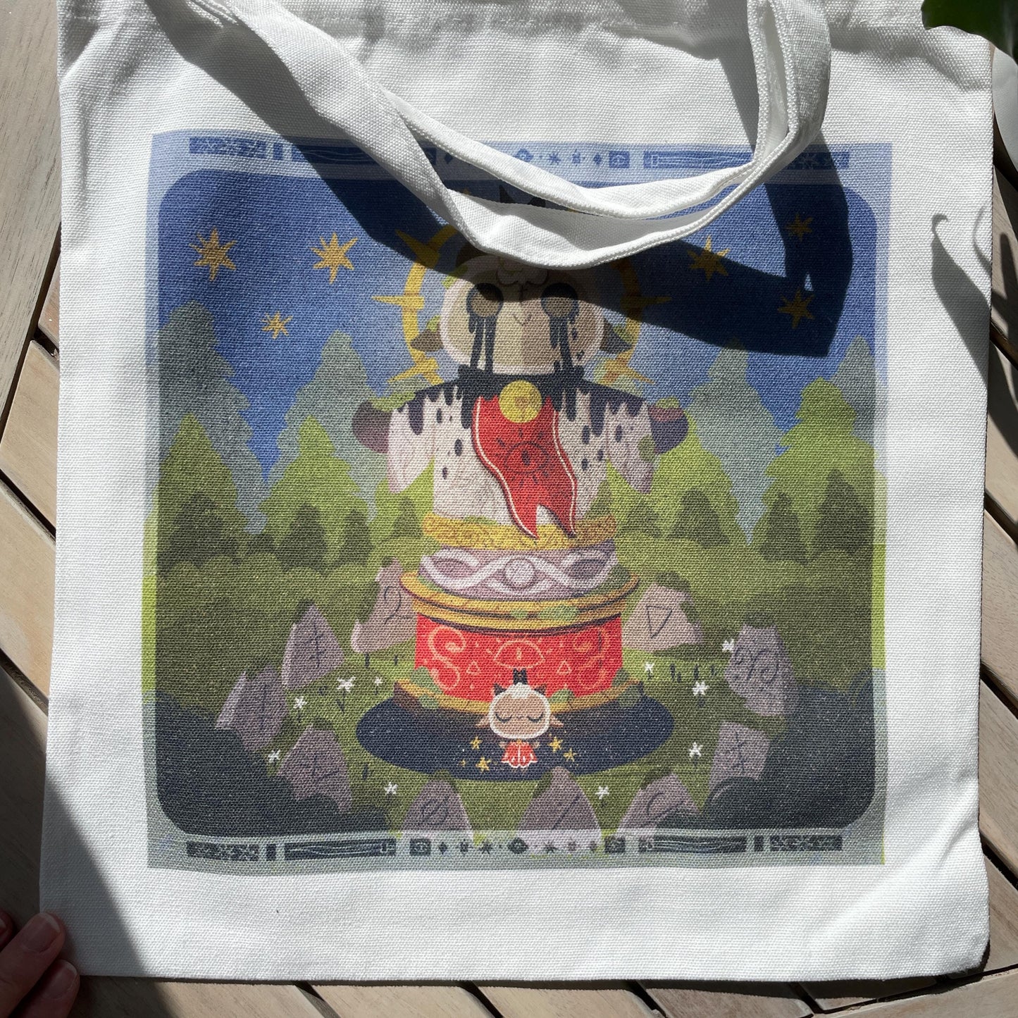 Tote bag de lino Cult of The Lamb Totem & Chill, doble diseño, 40x40 cm, bolsa ecológica reutilizable, lavable y muy resistente