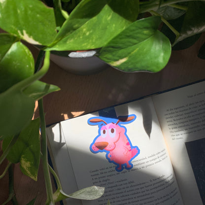 Agallas El Perro Cobarde Marcapáginas: Separador magnético, punto de libro hecho a mano