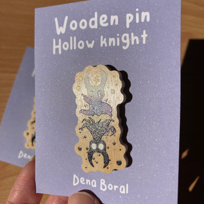 Pin de Madera Hollow Knight: Wooden Pin Inspired Videogame,  Original Regalo Eco Friendly Madera Natural