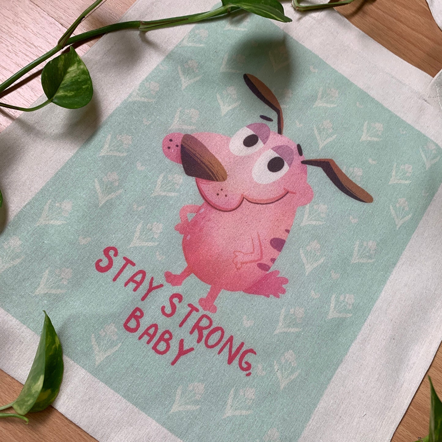 Tote Bag Agallas el perro cobarde | Bolsa Tela Fanart Courage The Cowardly Dog Totebag | Fan Art 100% Algodón 40x40cm 16x16inch