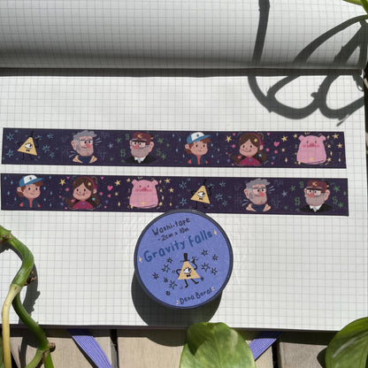 Washi Tape Gravity Falls Universe Ilustrado: Cinta Decorativa Retro y Kawaii de la colección "Gravity Falls"