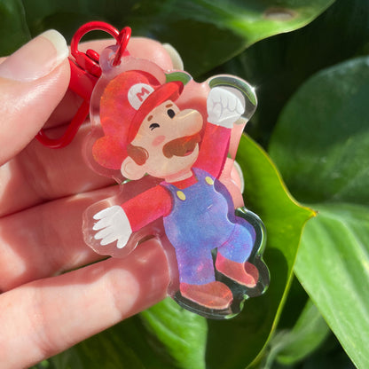 Llavero Mario: Keyring Keychain Acrilico colgante regalo llaves mochila Keychain
