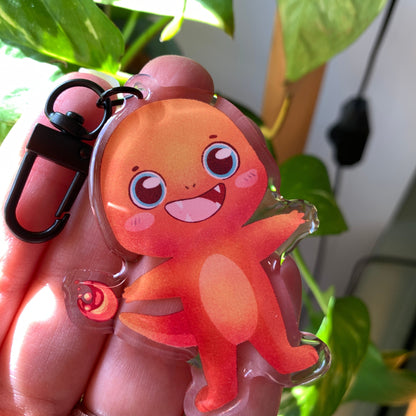 Charmander-Poke Keyring | Poke llavero | Fanart colgante regalo llaves mochila