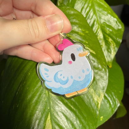 Llavero Gallina Stardew Valley Doble Diseño | Keyring Keychain Acrilico colgante regalo llaves mochila Keychain