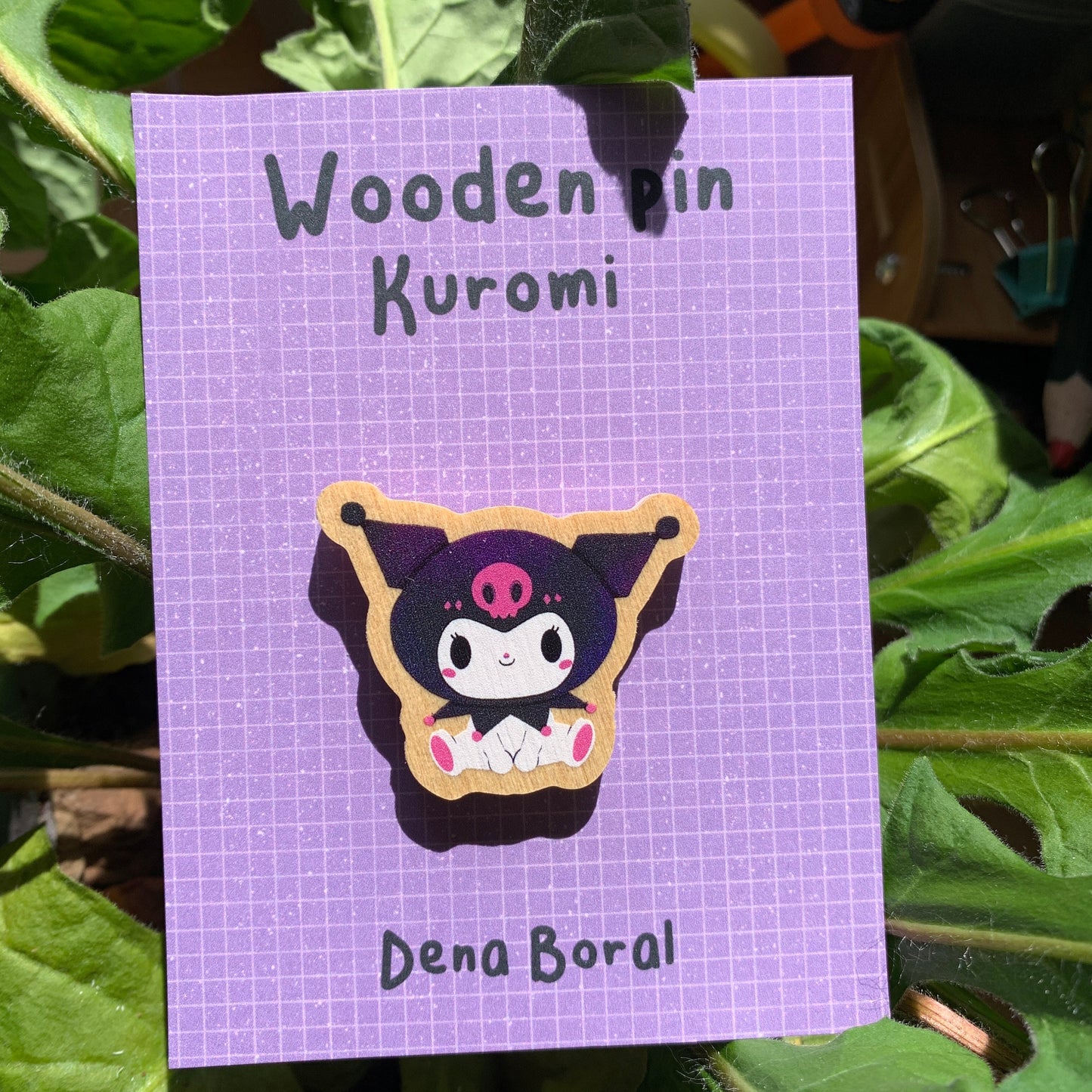 Kuromi | Kuromi Wooden Pin Badge | Kuromi