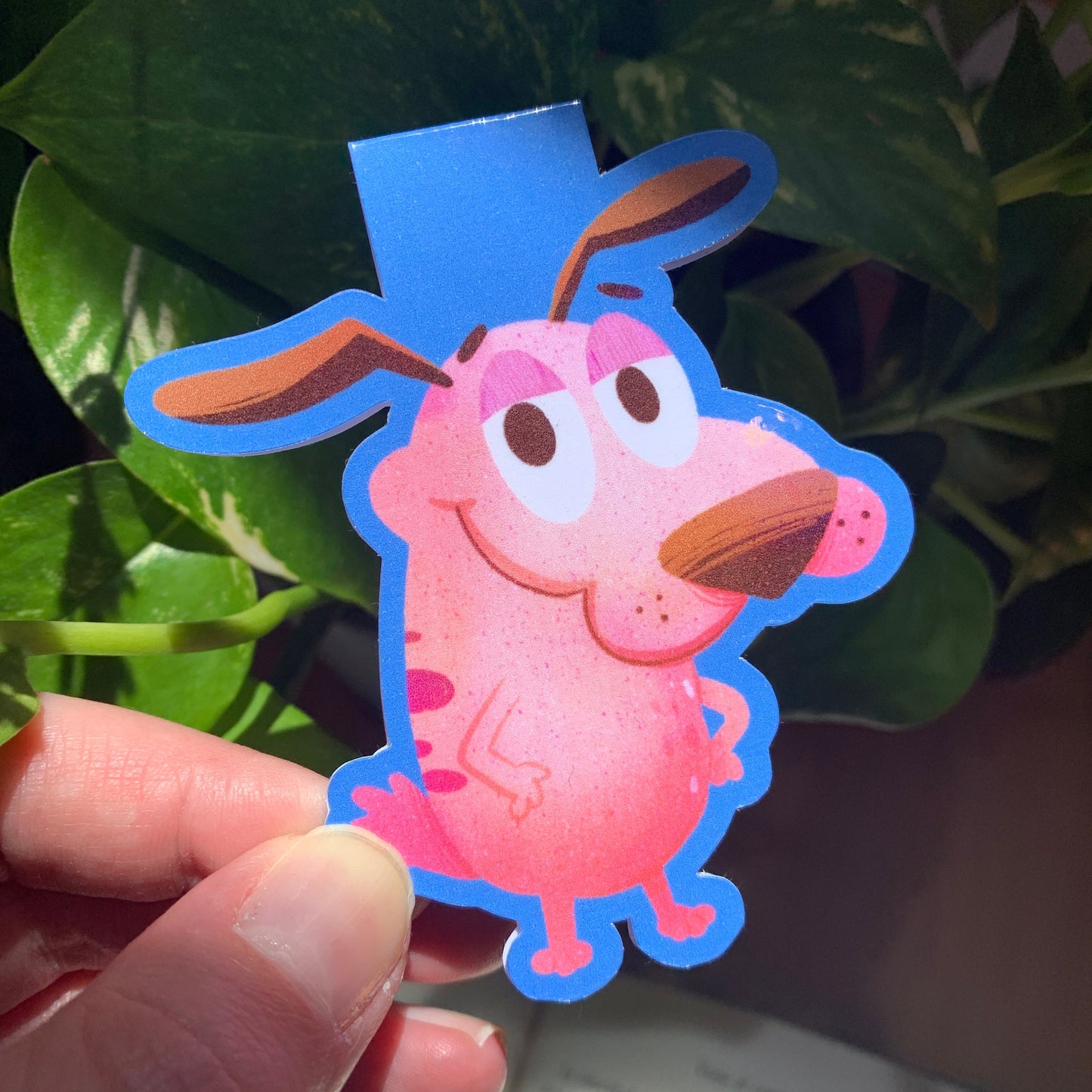 Agallas El Perro Cobarde Marcapáginas: Separador magnético, punto de libro hecho a mano