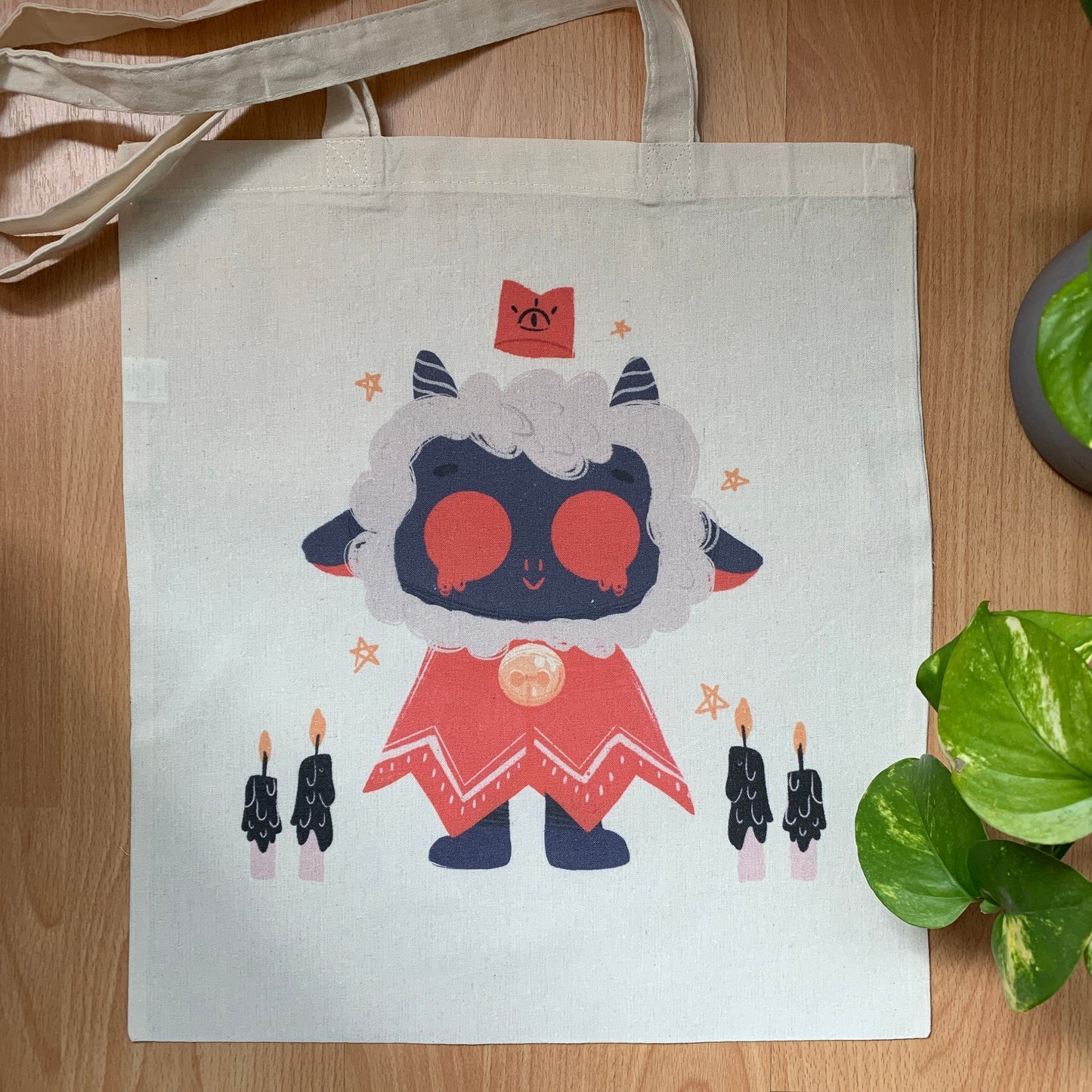 Tote Bag Cult Of The Lamb | Bolsa Tela Fanart Cult Of The Lamb | Fan Art 100% Algodón 40x40cm 16x16inch