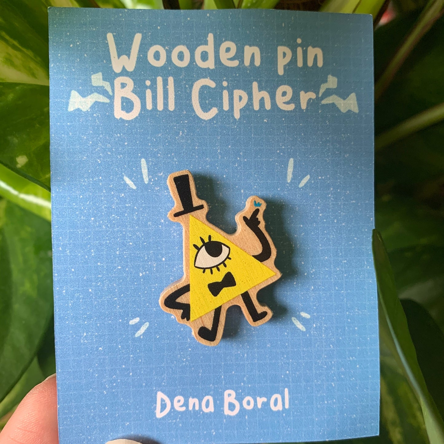 Bill Cipher Gravity Falls Pin de Madera Natural
