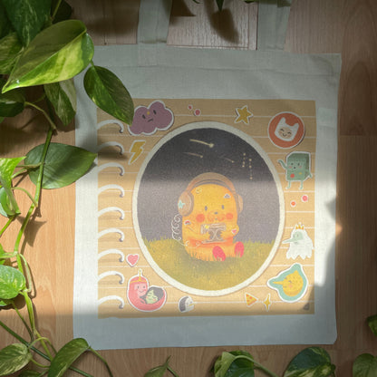Tote Bag Jake | Bolsa Tela Hora de Aventuras | Adventure time Fan Art 100% Algodón 40x40cm 16x16inch
