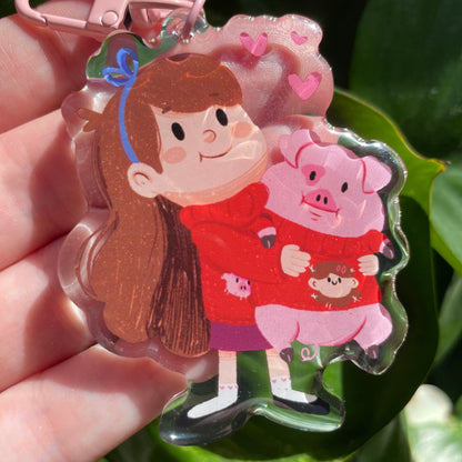 Mabel Gravity Falls Keychain Keyring |  llavero | Fanart colgante regalo llaves mochila
