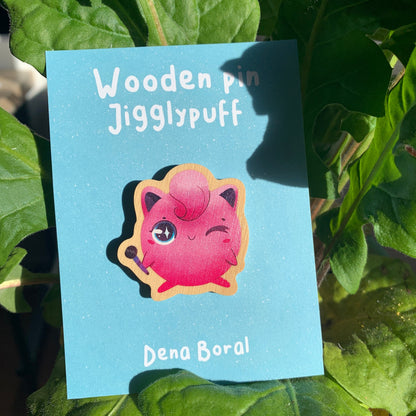 Pin de Madera Jigglypuf-poke | Jigglypuf-poke Wooden Pin Badge