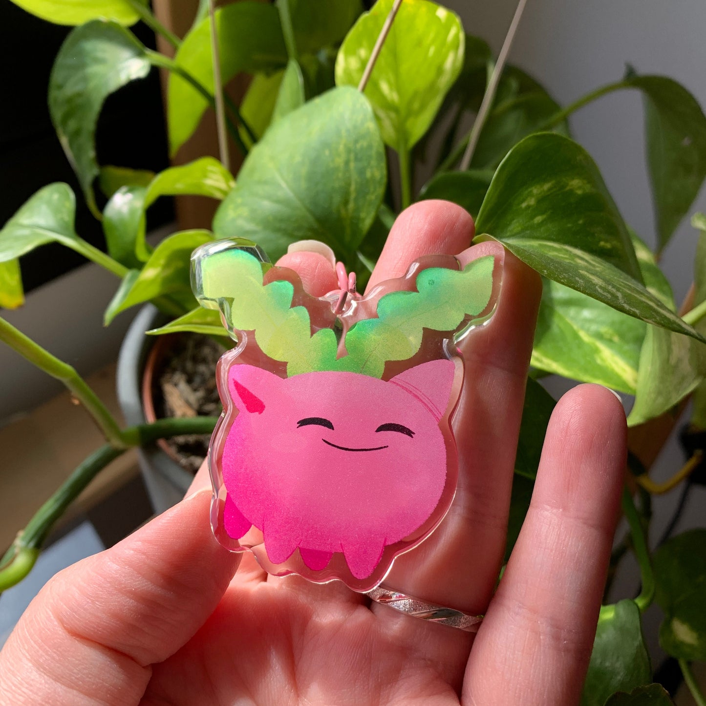 Hoppip-Poke Keyring | Poke llavero | Fanart colgante regalo llaves mochila