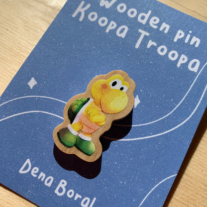 Wooden Pin, koopa troopa Super Mario Bros, Nintendo Switch Badge