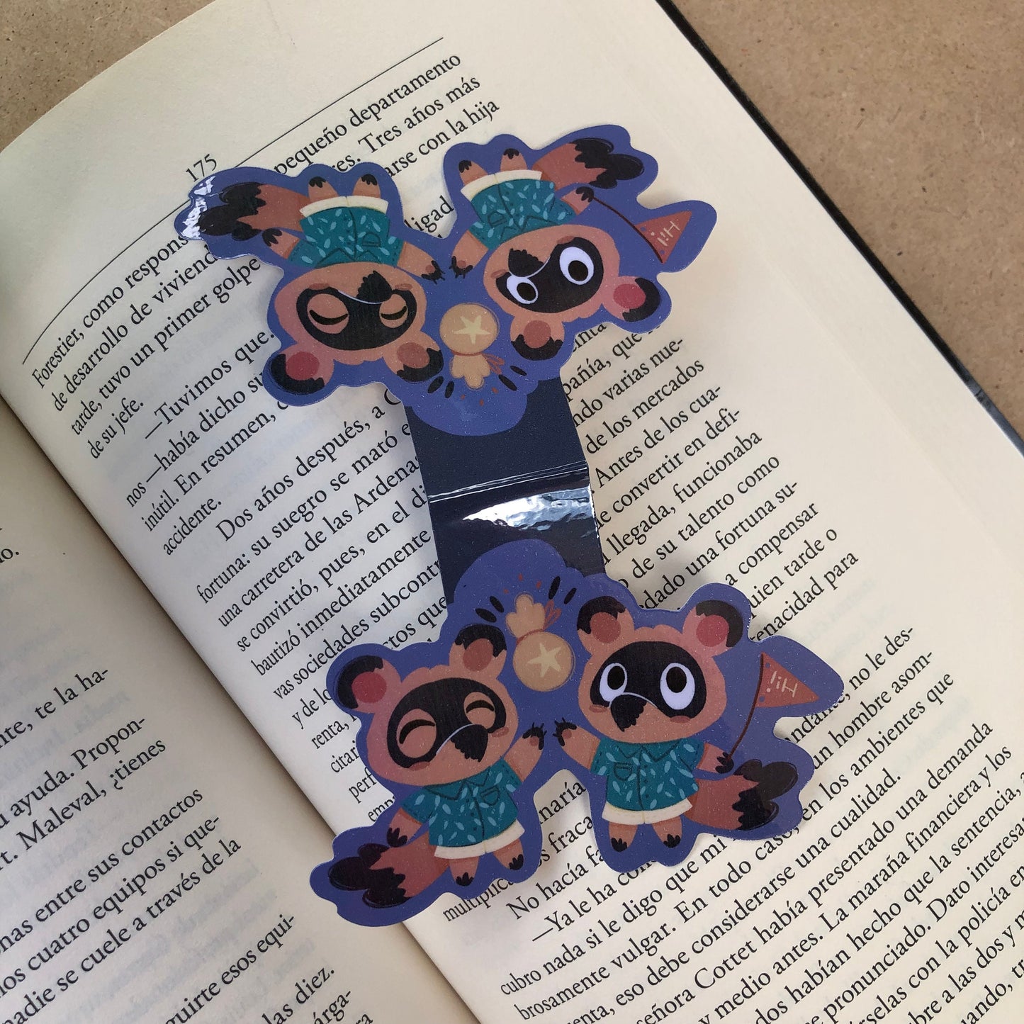 Tendo & Nendo (Timmy Tommy) Animal Crossing Marcapáginas | Separador magnético Punto de Libro | Hecho a mano Handmade | New Horizons