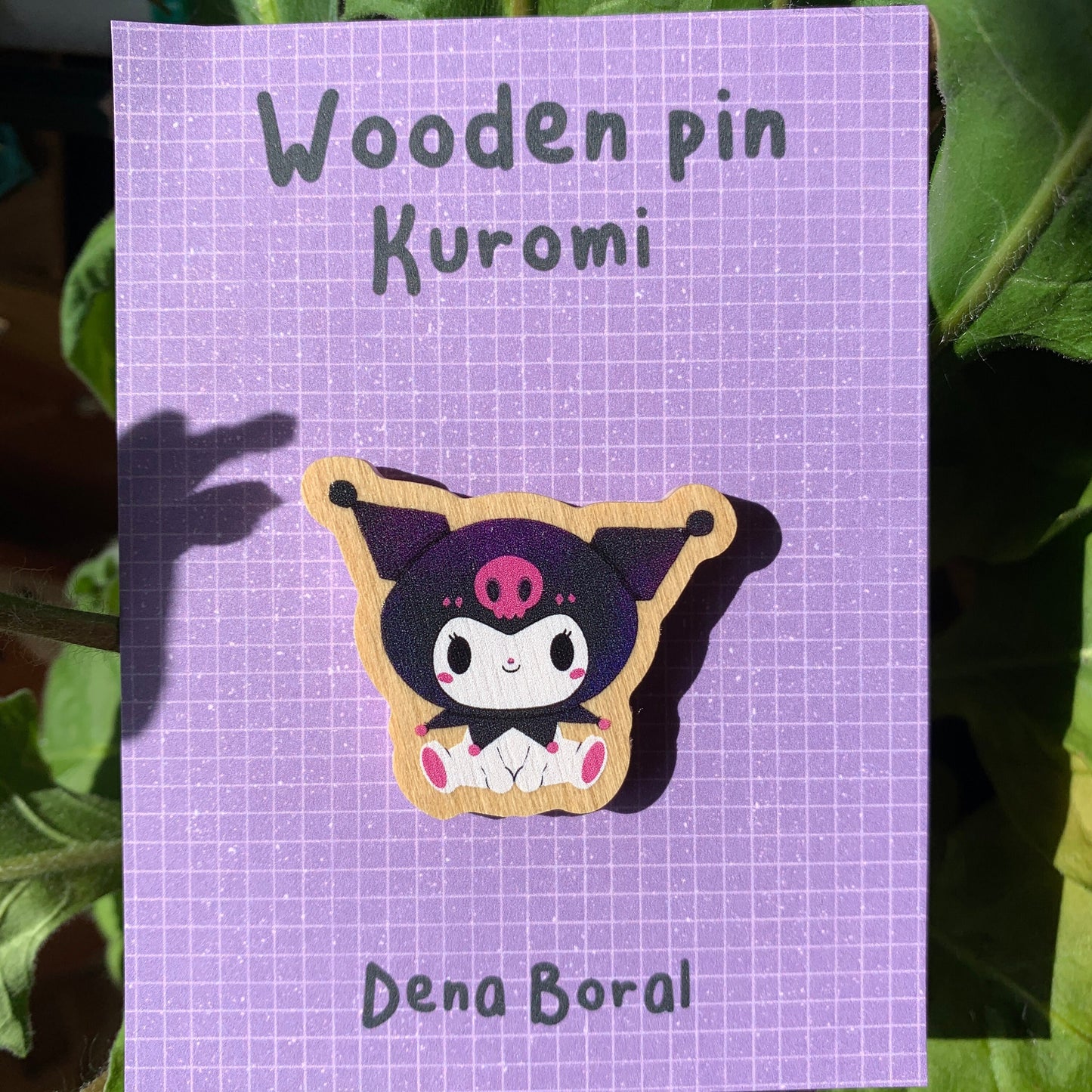 Kuromi | Kuromi Wooden Pin Badge | Kuromi