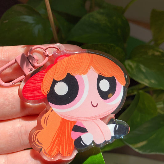 Llavero Pétalo Las Supernenas | Blossom The Powerpuff Girls Keychain | Cartoon Network Fanart | Las Chicas Superpoderosas