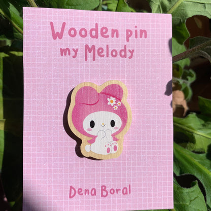 My melody | My Melody Wooden Pin Badge | My Melody