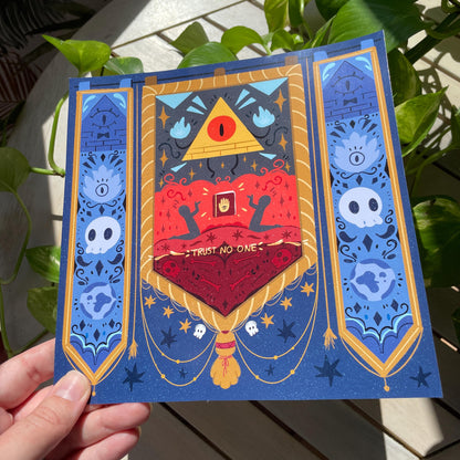 Print Bill Cipher Cult:  Fanart de la colección de ilustraciones "Gravity Falls"