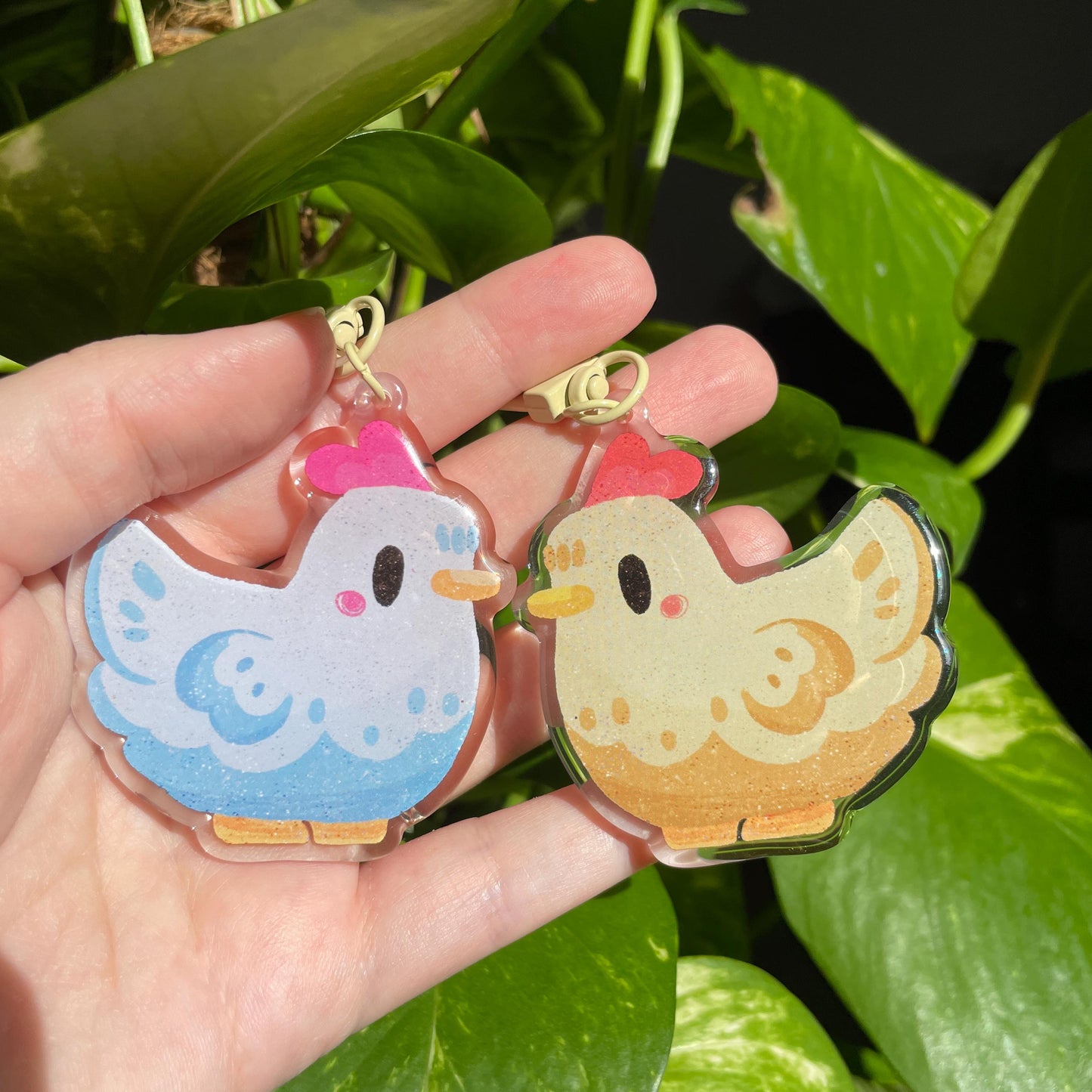 Llavero Gallina Stardew Valley Doble Diseño | Keyring Keychain Acrilico colgante regalo llaves mochila Keychain