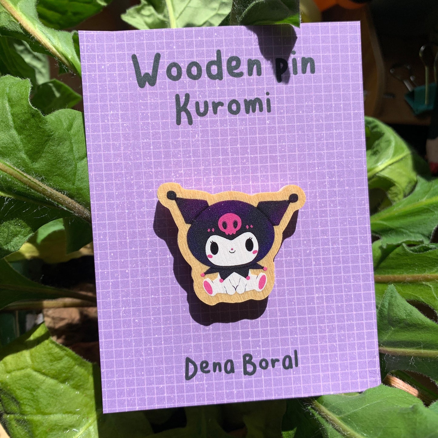Kuromi | Kuromi Wooden Pin Badge | Kuromi