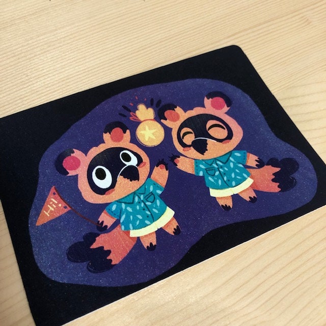 Postal Nendo & Tendo Animal Crossing New Horizons | Ilustración Original | Mini Print | Nintendo Switch