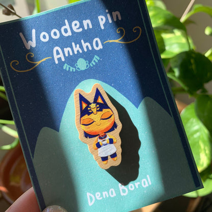 Pin de madera natural, Patri Animal Crossing New Horizons, Nintendo Switch Ankha