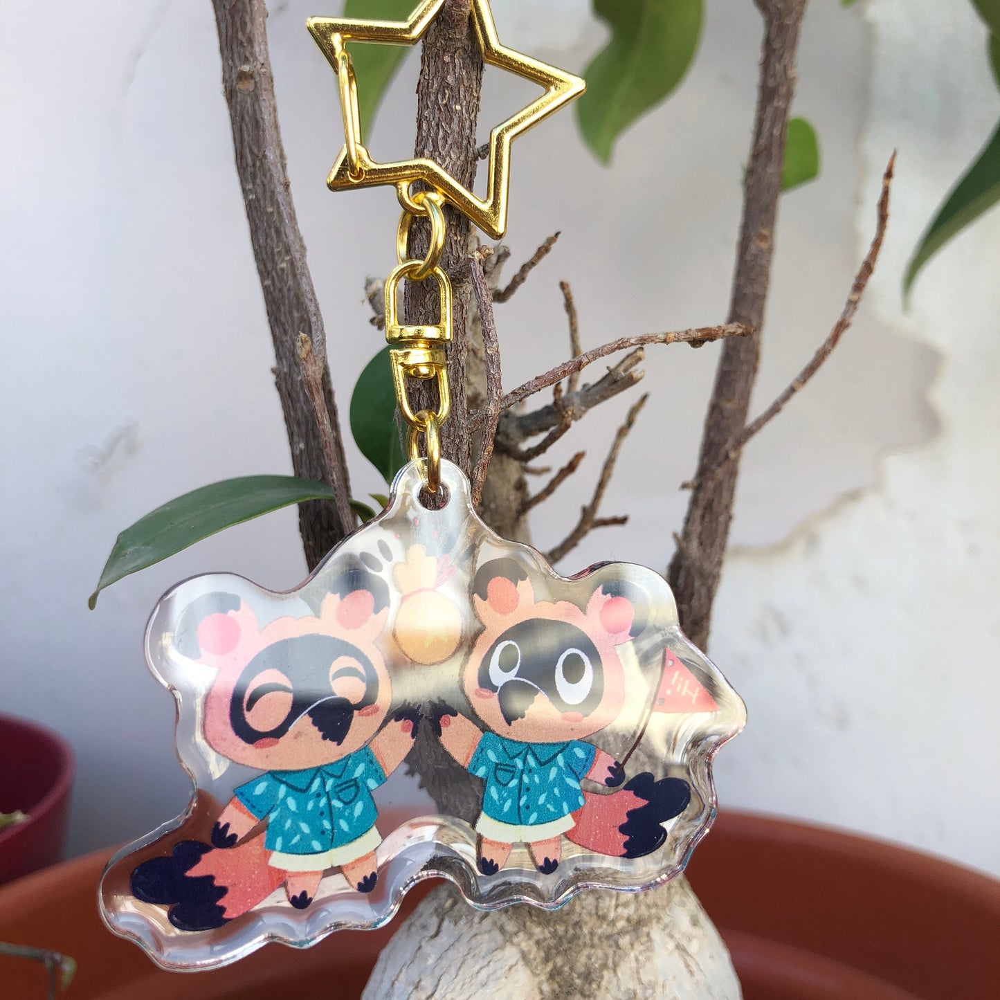 Timmy Tommy  Keyring | Nendo Tendo llavero | Animal Crossing Llavero | New Horizons | Llavero colgante regalo llaves mochila Keychain