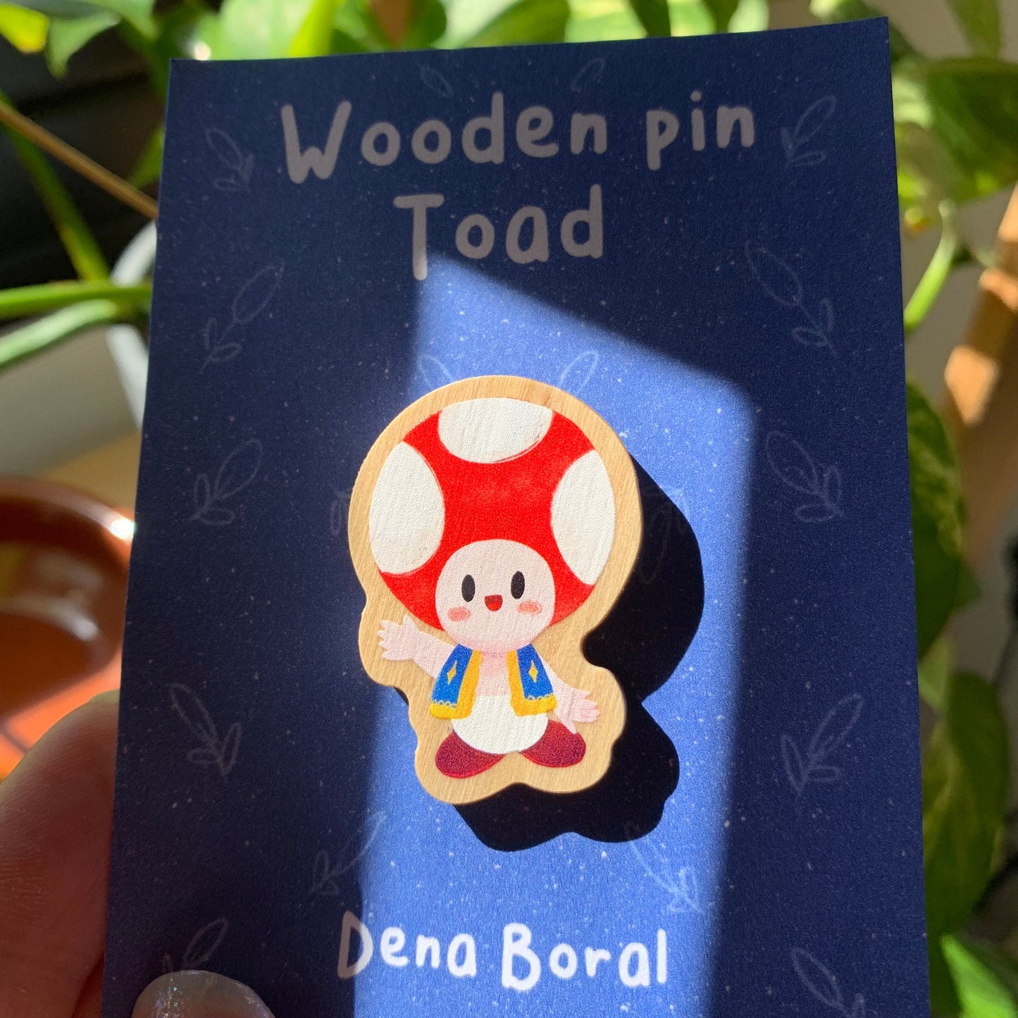 Pin de madera natural, Toad Super Mario Bros, Nintendo Switch
