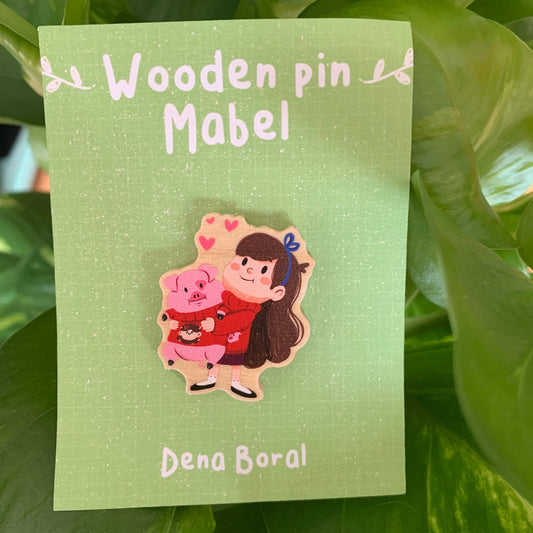 Mabel Pines Gravity Falls Pin de Madera Natural