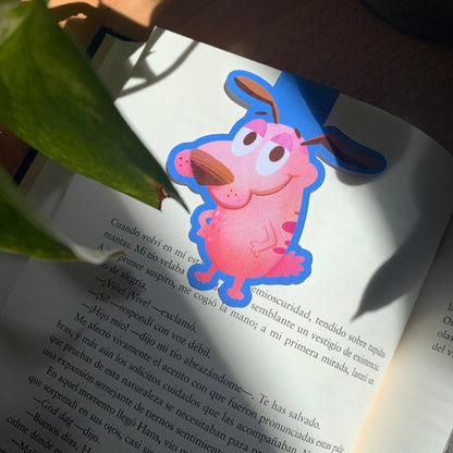 Agallas El Perro Cobarde Marcapáginas: Separador magnético, punto de libro hecho a mano