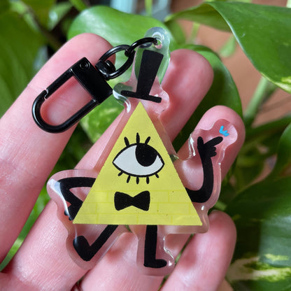 Bill Cipher | llavero | Fanart colgante regalo llaves mochila Gravity Falls