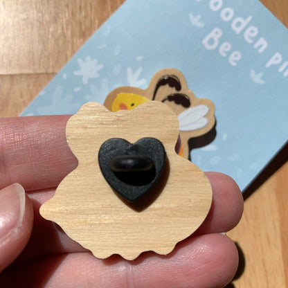 Pin de Madera Abeja | Wooden Pin Arte Original | Pin Regalo Eco Friendly Madera Natural