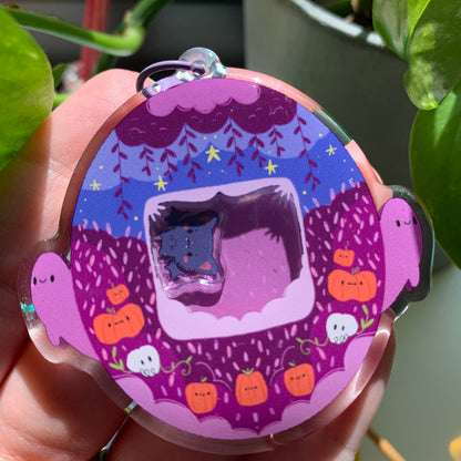 Llavero Halloween murciélago negro | Tamagotchi shaker