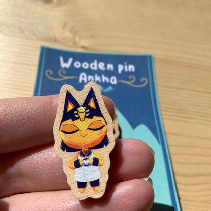 Pin de madera natural, Patri Animal Crossing New Horizons, Nintendo Switch Ankha
