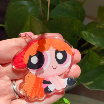 Llavero Pétalo Las Supernenas | Blossom The Powerpuff Girls Keychain | Cartoon Network Fanart | Las Chicas Superpoderosas