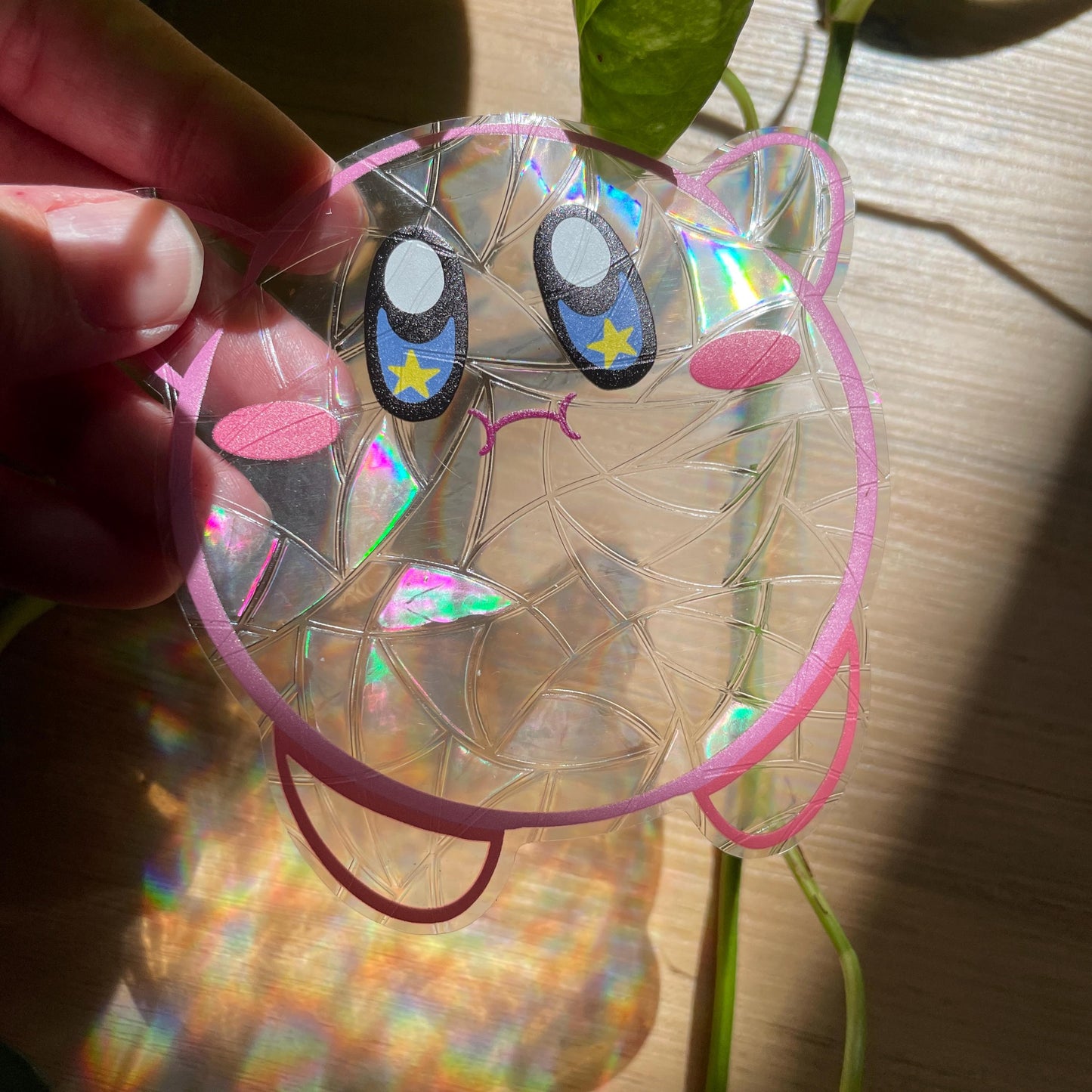 Kirby Suncatcher, Pegatina atrapasol reutilizable para ventana