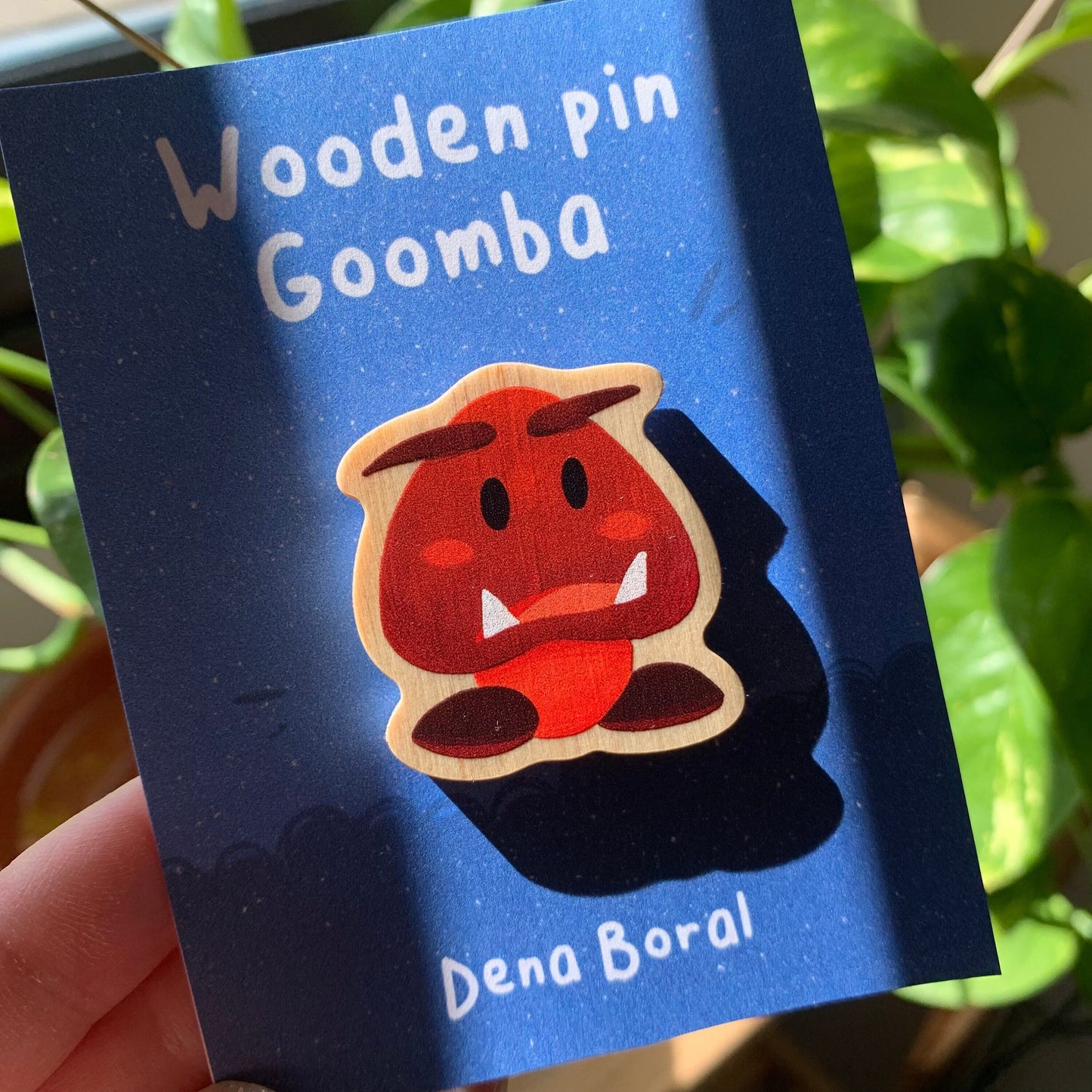 Pin de madera natural, Goomba Super Mario Bros, Nintendo Switch
