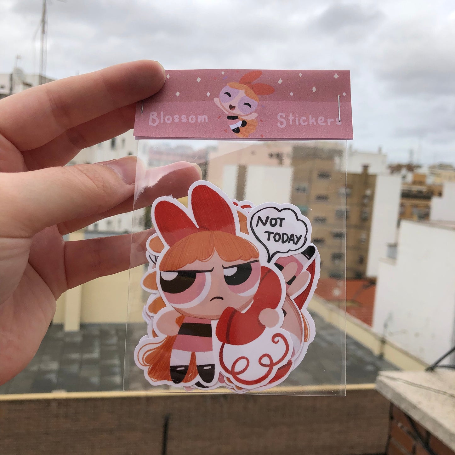Pack Pegatinas Pétalo Las Supernenas | Blossom The Powerpuff Girls Stickers Pack | Cartoon Network Fanart | Las Chicas Superpoderosas